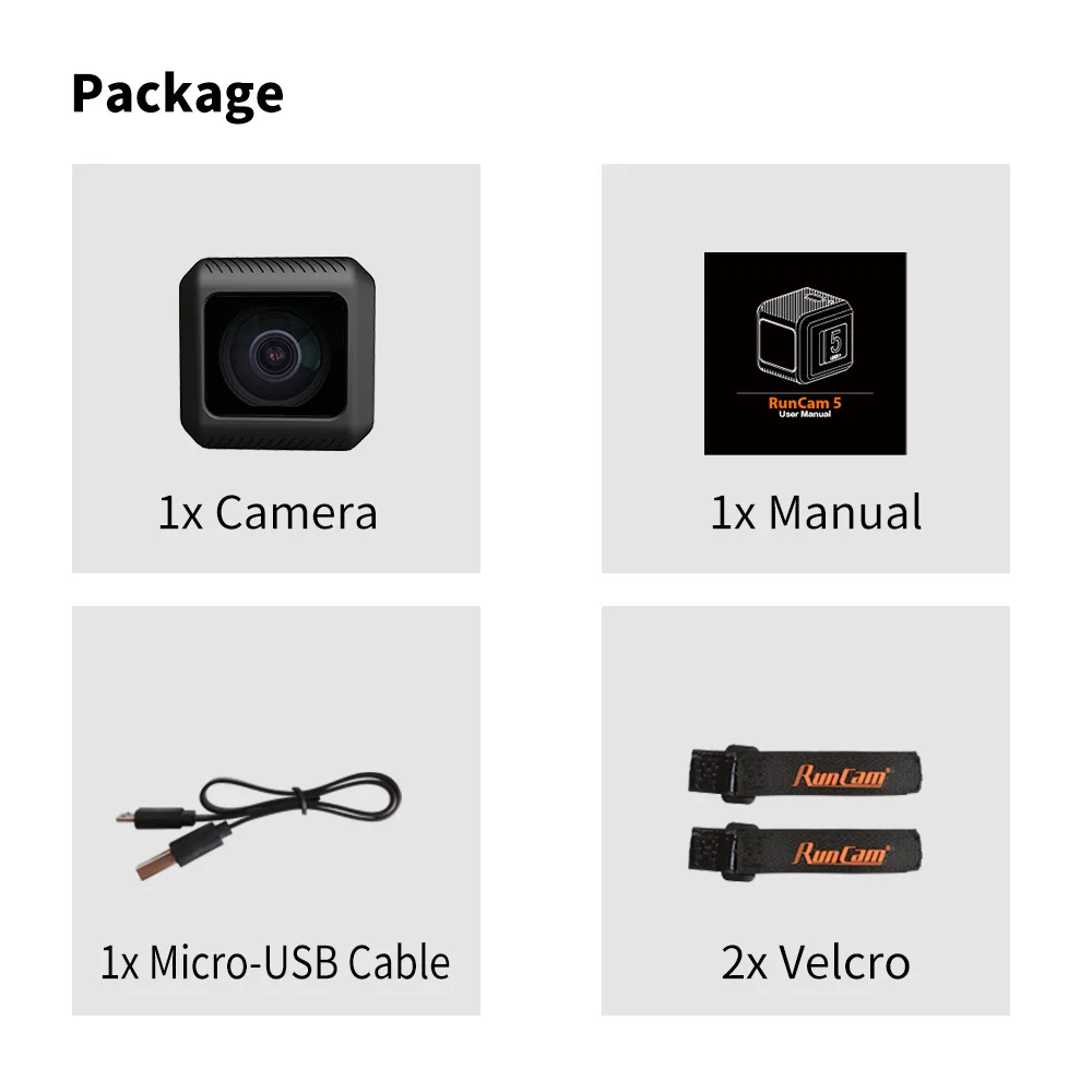 Runcam5 Runcam 5 1080 120FPS NTSC/PAL переключаемый высокопроизводительный FPV видео запись встроенный аккумулятор 950mah для радиоуправляемого дрона 56g - Цвет: 1PCS