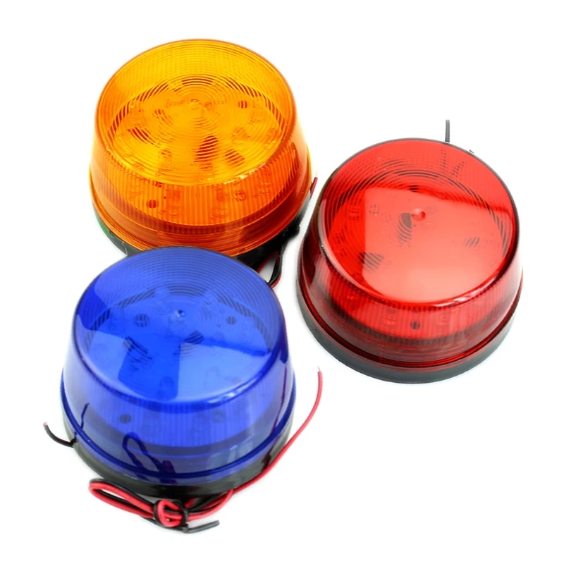

LED 12V Security Alarm Strobe Signal Warning Red Yellow Blue Flashing Light