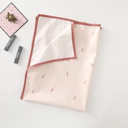 Waterproof Washable Baby Changing Mat - Reusable Diaper Liner (Pink flower)