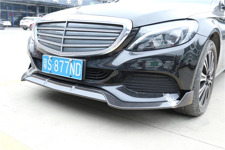 Для Mercedes-Benz C Class W205 C180 C200 C260 C300- углеродное волокно передний спойлер бампер диффузор спойлеры