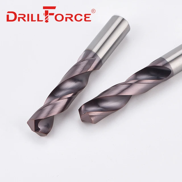 Drillforce-Juego de brocas de carburo sólido, brocas de giro de flauta espiral para herramienta de aleación dura de acero inoxidable, 2mm-22mm x 100mm, ohc65, 1 unidad 5