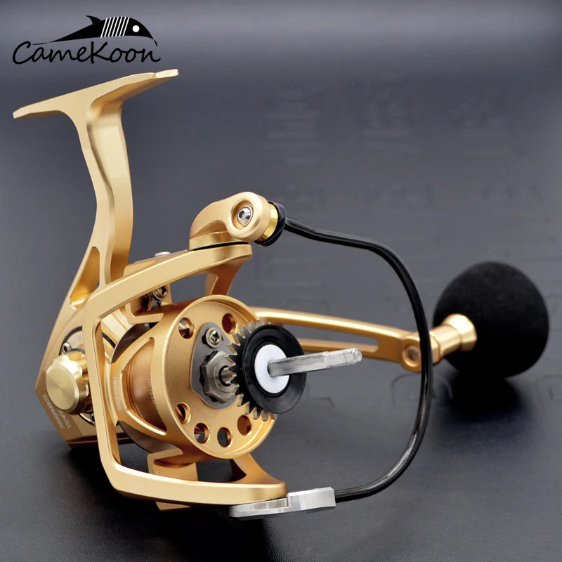 CAMEKOON GW6000 풀 알루미늄 낚시 릴 30KG 최대 드래그 스피닝 릴 8BBs 염수용 코일 헤비 듀티 오프쇼어 대형 게임 낚시