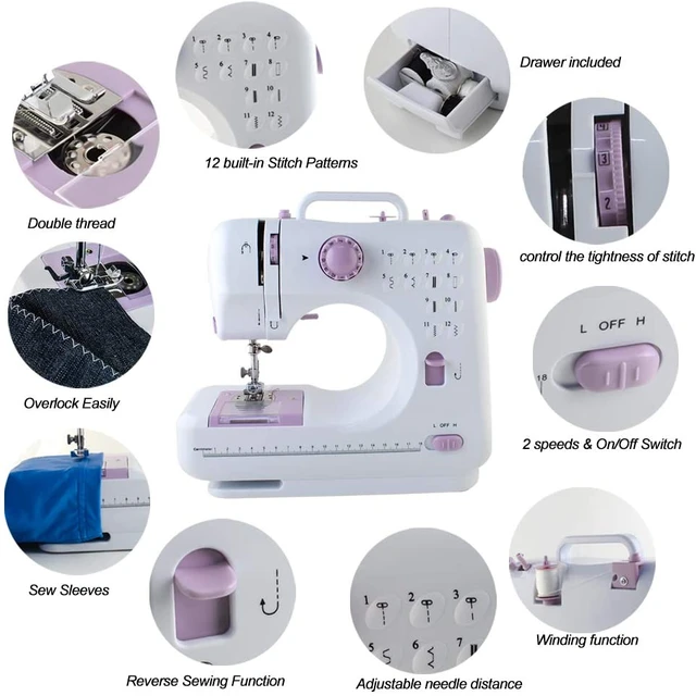 Machine à coudre électrique, machine à coudre débutant avec 12