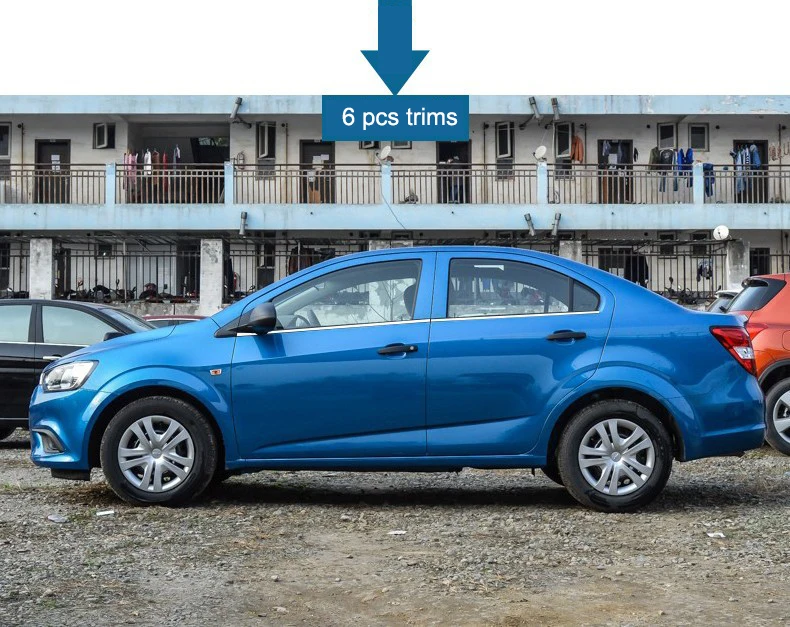 Отделка окна автомобиля из нержавеющей стали для chevrolet aveo 2012 2013 Sonic Holden Barina - Название цвета: 4 pcs trims