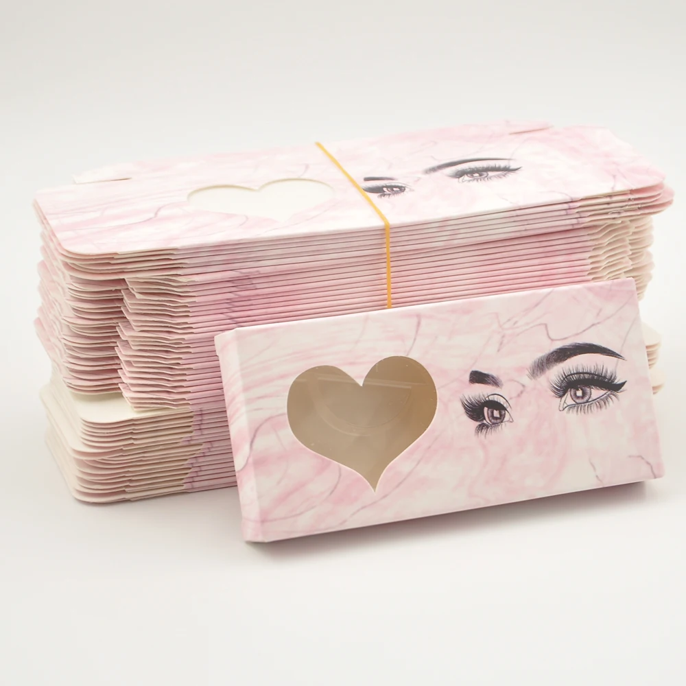 Caixa de Embalagem de Cílios de Papel Caixas de Chicote de Embalagem Fornecedores a Granel Atacado Logotipo Personalizado Falso Cils Vison Cílios Retângulo Case 16 Cílios postiços