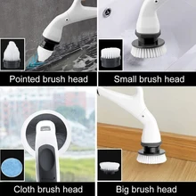 Electric Spin Scrubber-Cordless Floor Scrubber With 4 Replaceable Power Scrubbing Cleaning Brush Heads For Home-EU Plug