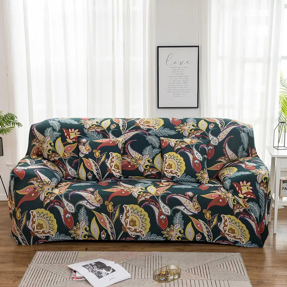 

Yeahmart Sectional 123 Seater Stretch Slipcovers Sofa Cover For Living Room Slip-Resistant Elastic Couch Cover Printed Floral