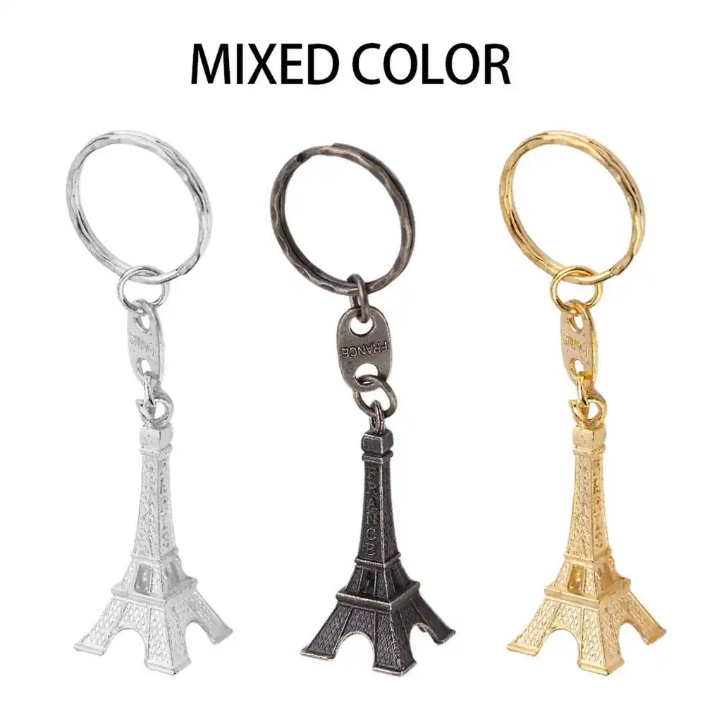Retro mini paris torre modelo chaveiro chaveiro anel de metal presente meninas chave saco decoração acessórios presentes