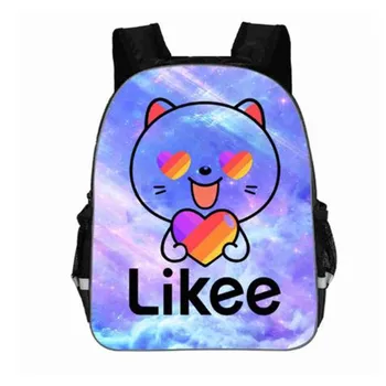 

3D Printed "LIKEE 1 (Like Video)" Backpack Women Russia Likee Bag Softback Bookbag Single Zipper School Bags 11/16 Inch