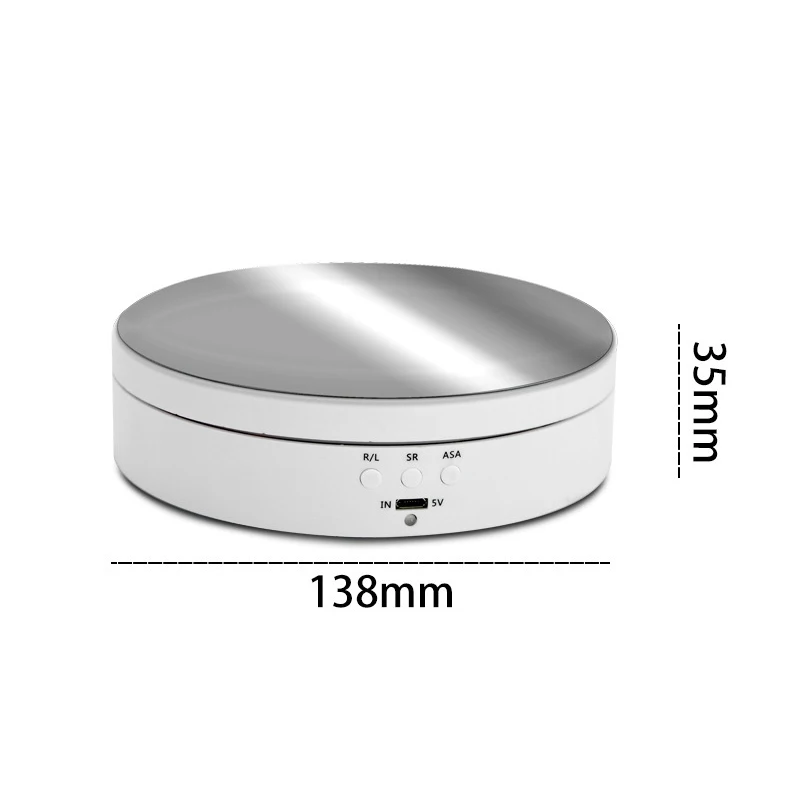 FULL-Rechargeable Turntable Display Stand 360 degree Rotating Angel Speed Adjustment for Photography/Jewelry