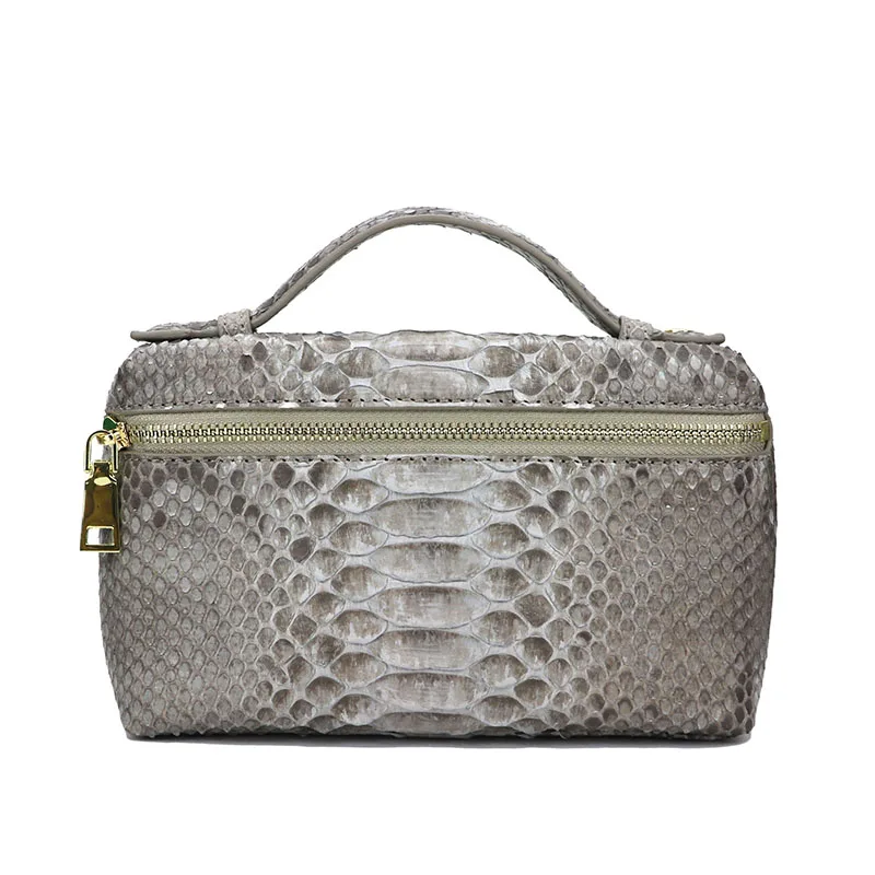 grey A design Модная дизайнерская сумка из натуральной кожи питона, клатч из змеиной кожи, переносная сумка из натуральной кожи питона, Женская сумочка, кошелек - Цвет: grey A design