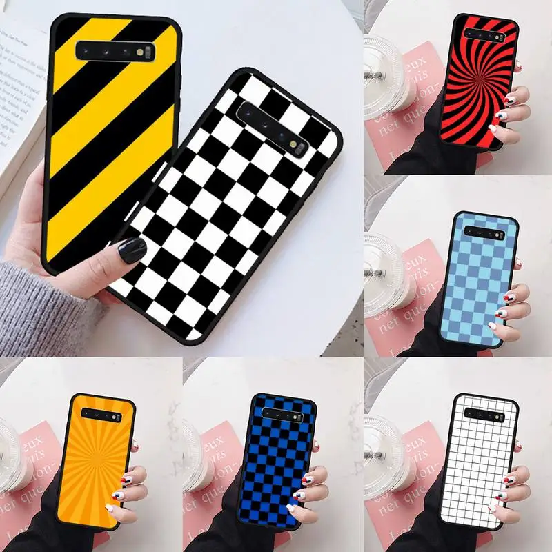 

Checkerboard Checkered fashion Phone Case For Samsung Galaxy S5 S6 S7 S8 S9 S10 S10e S20 edge plus lite