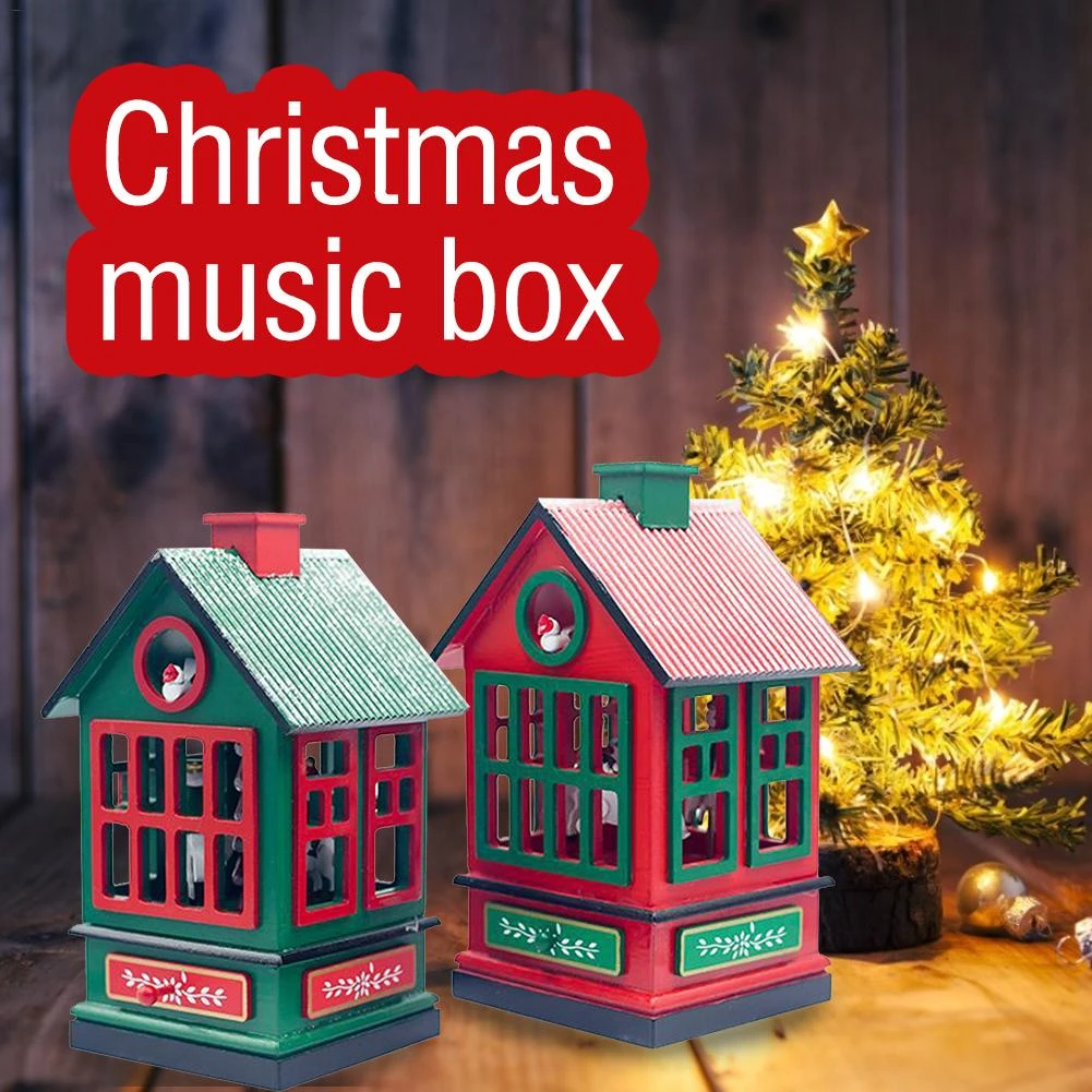 Christmas Carousel Musical Box House Shape Musical Box Kids Gift Rotating Horse Crafts Home Decoration Children Toy Music Boxes Aliexpress