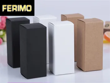 

10ml/15ml/20ml/30ml/50ml/100ml Black White Kraft Paper Box for Lipstick Essential Oil Perfume Sprays sample party favor box 50pc