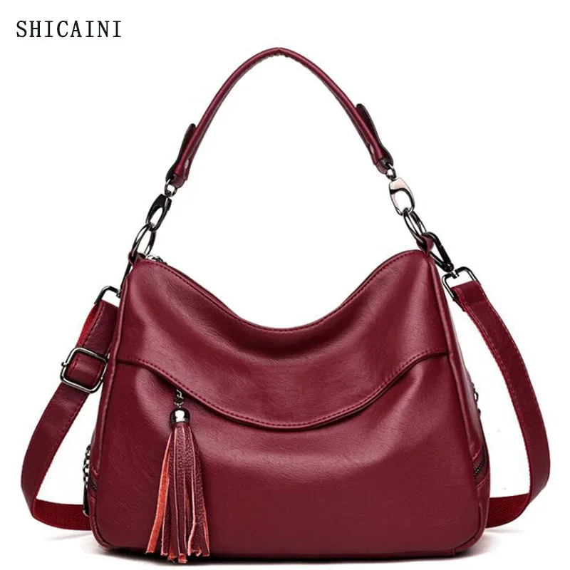 

PU Leather Tassel Luxury Handbags Women Bags Designer Handbags High Quality Ladies Crossbody Hand Tote Bags For Women 2019