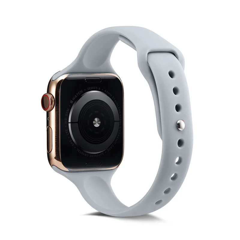 Ремешок для часов Apple Watch 38 мм 42 мм 44 мм 40 мм IWatch 4 3 2 1 спортивный силиконовый ремешок тонкий браслет аксессуары для часов
