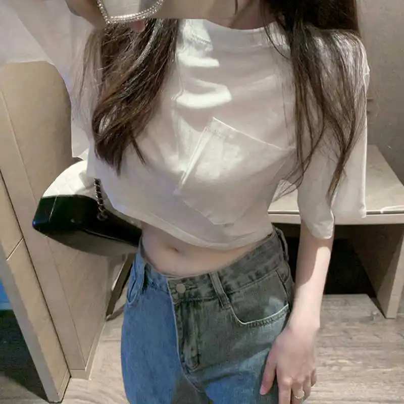 INS Супер популярные футболки с коротким рукавом для женщин в Корейском стиле