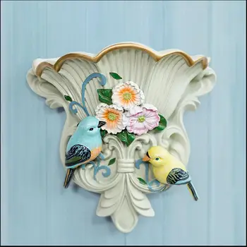 

American Resin Wall Hanging Vase Crafts Decoartion Home Livingroom Fake Flower Pot Ornaments Hotel Aisle Wall Mural Pendant Art