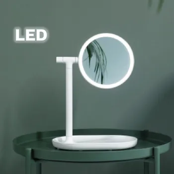 

2020 Muid Rotatable Makeup Mirror Led Light Charging Creative Design Storable Desktop Magnifying Dressing Mirror free shipping