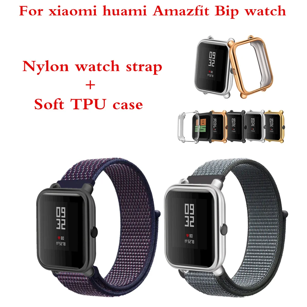 Ремешок 7 в 1 для Xiaomi Huami Amazfit Bip цветной нейлоновый ремешок наручных часов звуковой