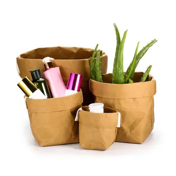 

Soft Decoration Decorative Washed Kraft Paper Storage Bag Home Creative Supplies Nordic Style Ins Paper Flower Pot Plant Pot