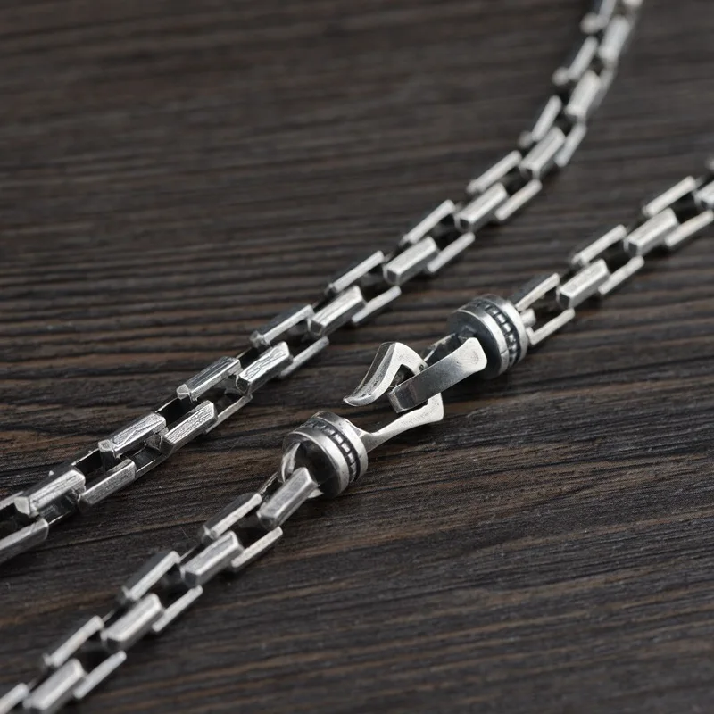 S925 Серебряная цепочка,, цепочка для пожилых мужчин, толстая секция, ожерелье с одной цепочкой, серебряное ожерелье с подвеской