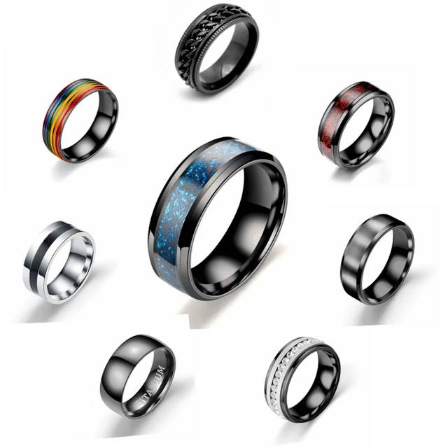 Men's Beveled Edge Silver Titanium Ring - ETRNL