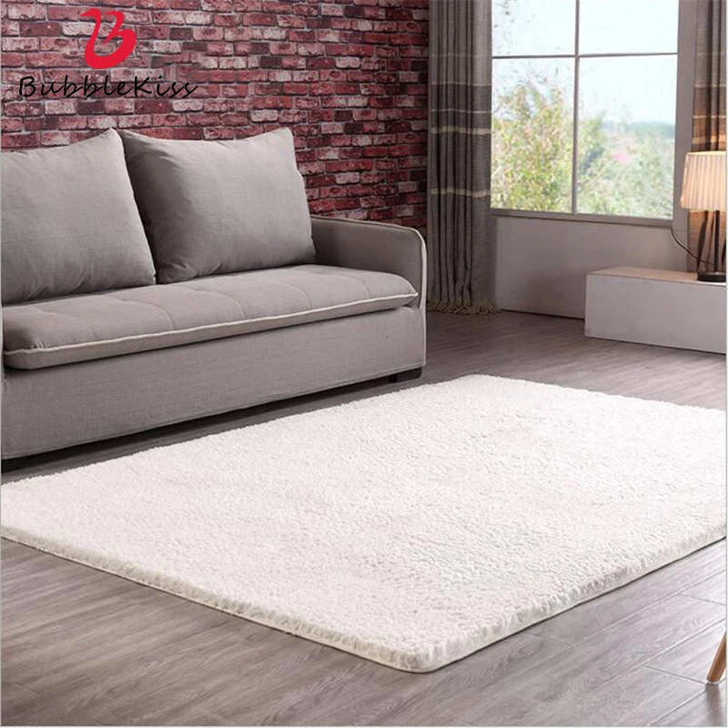 Soft Thicker Shaggy Long Hair Simple Large Carpets For Living Room Bedroom Rugs Home Carpet