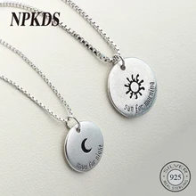 S925 Стерлинговое Серебро Солнце Луна Пара Подвеска Шарм подходит для браслетов и ожерелья DIY Ювелирные изделия минималистичные 925 Аксессуары Поиск изготовления
