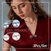 Épingles à Double perles pour femmes, 3 pièces/ensemble broches de styliste, accessoires de vêtements, bijoux de chemise en tricot avec fausse perle ► Photo 2/6