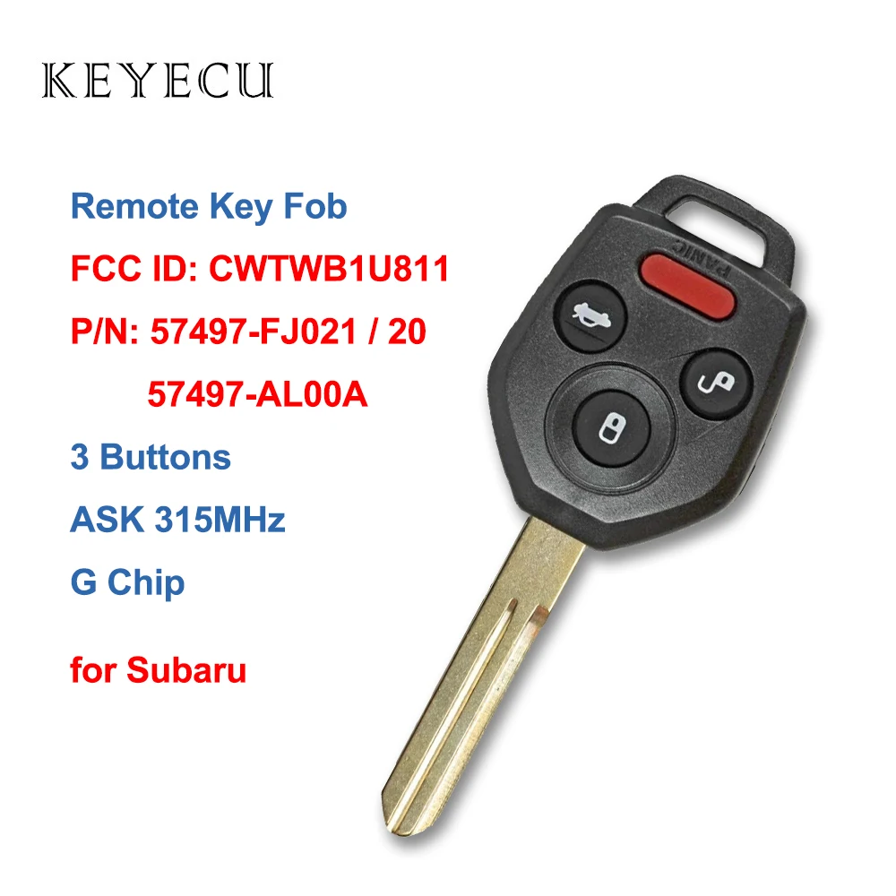 

CWTWB1U811 Remote Car Key Fob ASK 315MHz G Chip for Subaru Impreza WRX Forester XV Crosstrek Outback Legacy 2012-2017