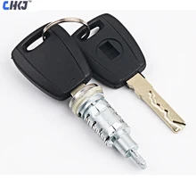 CHKJ замок двери автомобиля цилиндр с 2 клавишами для Fiat Высокое качество авто Замок зажигания Набор Uncut Blade