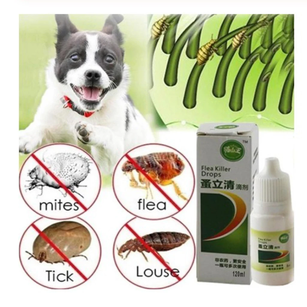 120ml Pet Insect Killer Spray Pets Dog Cat Anti-flea Drops Flea Lice Insect Killer Liquid Spray Puppy Treatment Liquid Spray