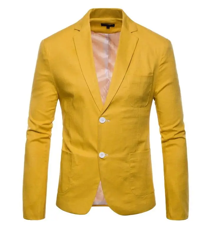 Мужской приталенный Блейзер карамельных цветов качественный повседневный