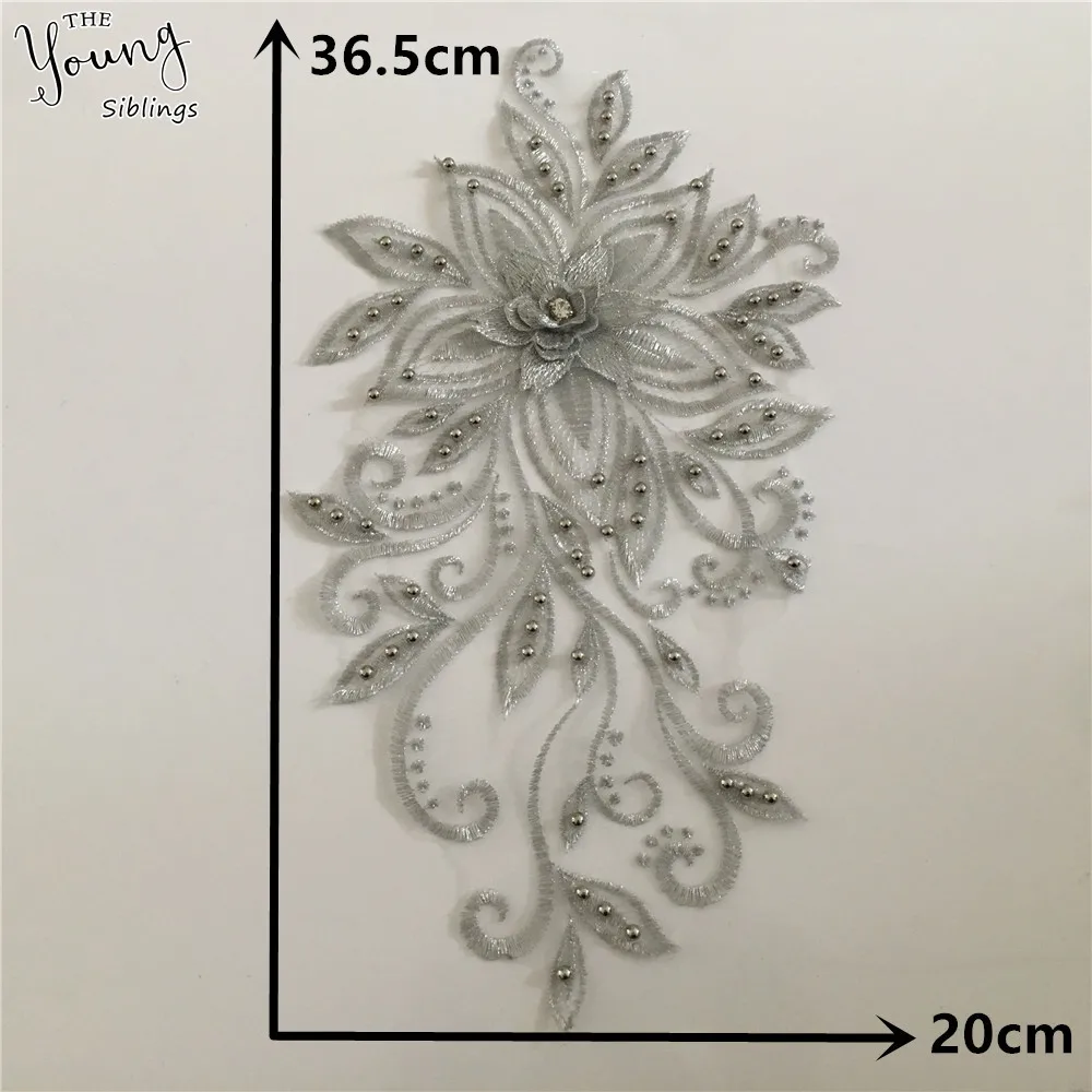 1PCS SALE 3D цветочное применение ABS жемчужный кружевной воротник DIY Стразы кружевная ткань вышивка ремесло материалы платье Швейные аксессуары - Цвет: 1PCS SALE