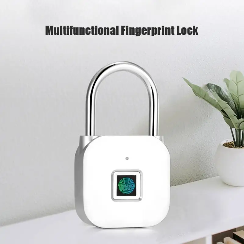 

Zinc Alloy Fingerprint Lock Home Office Keyless 3.7V Electronic Padlock USB Rechargeable Waterproof Door Smart Hardware