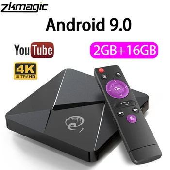 

ZKMAGIC Android 9.0 Tv box Q1Mini Rockchip RK3328 2GB 16GB Android box 2.4 WiFi Google Play Android Tv box