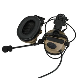 Tiro eletrônico fone de ouvido comtac ii capacete arco ferroviário suporte versio tático proteção auditiva caça airsoft fone ouvido