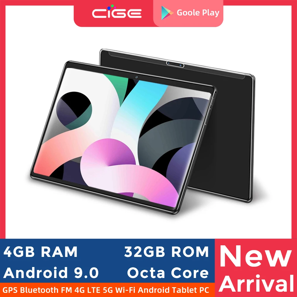 Планшет CIGE на Android 9 0 восемь ядер экран 10 дюймов 4 Гб + 32 ГБ | Компьютеры и офис