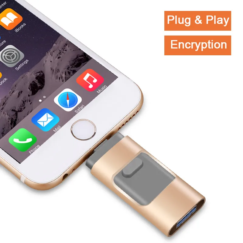 Флэш накопитель USB для iPhone X / 8/7/7 Plus 6 6s 5 SE ipad OTG Pen Drive HD Picture Stick 16 ГБ 32 64 128 Плюс DIY