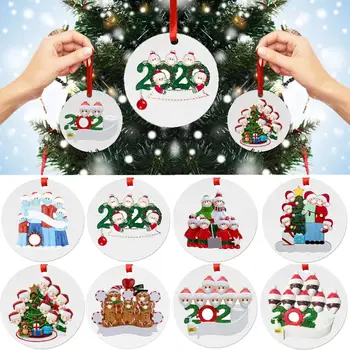 

Santa Claus Noel 2021 Quarantine Christmas Decor for Home Xmas Gift Personalized Merry Christmas Tree Ornament Pandemic -social