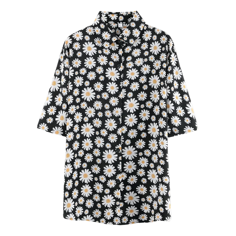 Short Sleeve Print Sunflower Women Blouse Shirt Fashion Women Summer Blouses 2020 Blusas Feminine Blouses OL Blouse Women Tops