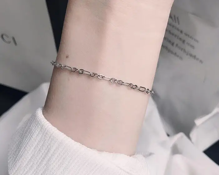 

Thin Authentic 925 Sterling silver open Cross Link Chian Bracelet fine jewelry Handmade stamped s925 TLS196