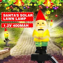 Рождественский светодиодный светильник Санта Клауса на солнечной батарее, садовый светильник, декоративный светильник, водонепроницаемый светильник