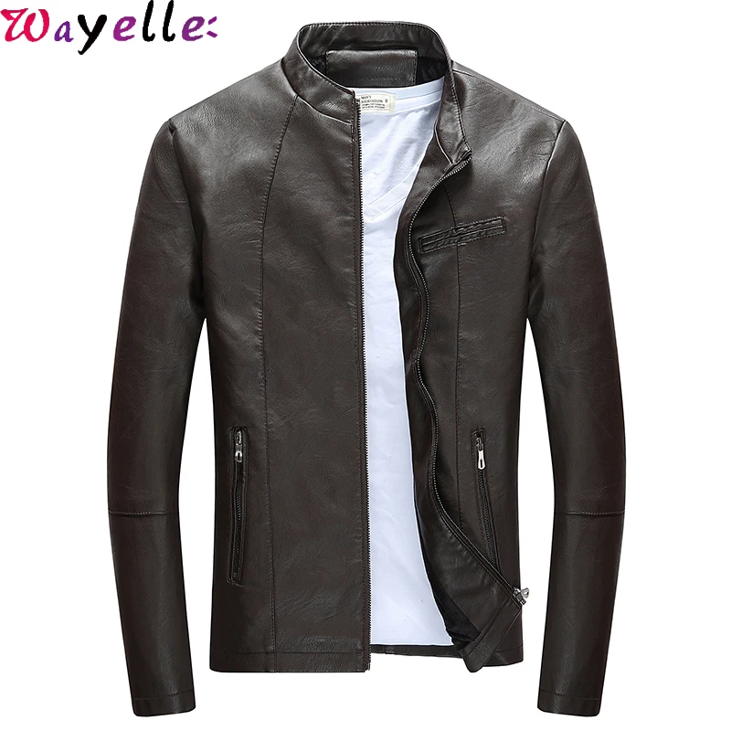 Motorcycle Faux Leather Jackets Men New Autumn Winter Men PU Leather Jackets Coats MenFashion Windbreaker Biker Jackets Men