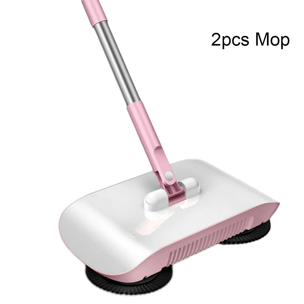 2 in 1 Hand Push Lazy Cleaning Sweeping Broom Set Home Sweeper with Rags@LS - Цвет: 2pcs Rags