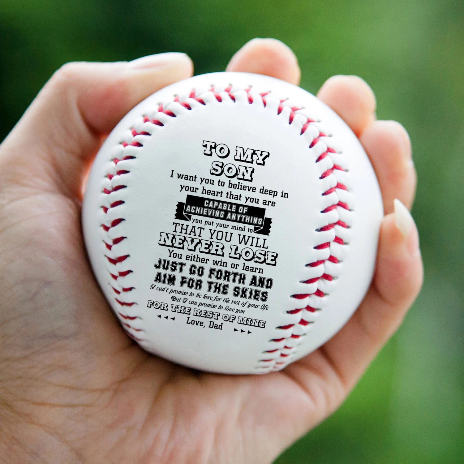 Dad To My Son Keep A Positive State Of Mind I love You A Printed Baseball Ball AS Gift