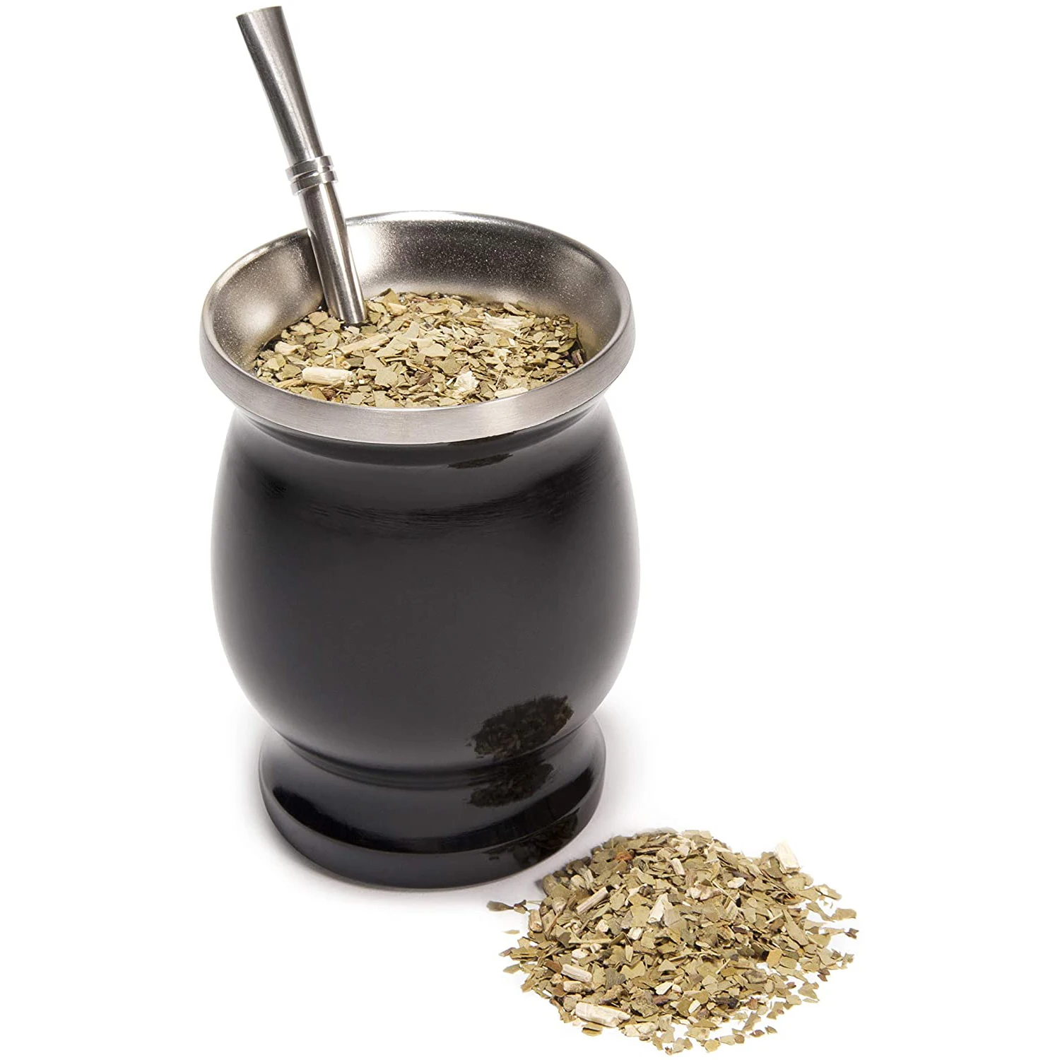 Yerba Mate-Juego de calabaza de doble pared, taza de té Mate de acero inoxidable y Bombilla, incluye calabaza (taza) con una Bombilla