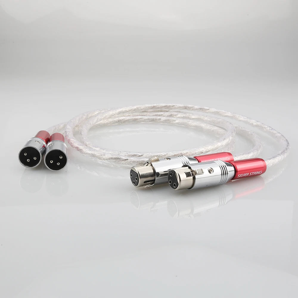 Pair Audiocrast AS220 XLR Interconnect cable 6N Silver Audio Video cable 1.5M XLR cable with XLR plug cable