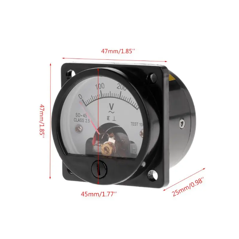 

Voltmeter SO-45 AC 0-300V Round Analog Dial Panel Meter Voltmeter Gauge Black A6HE